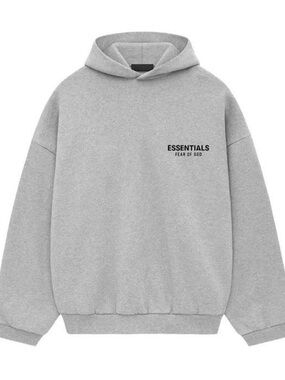 Essentials Fear of God Heather Gray Pullover Hoodie with Small Chest Logo